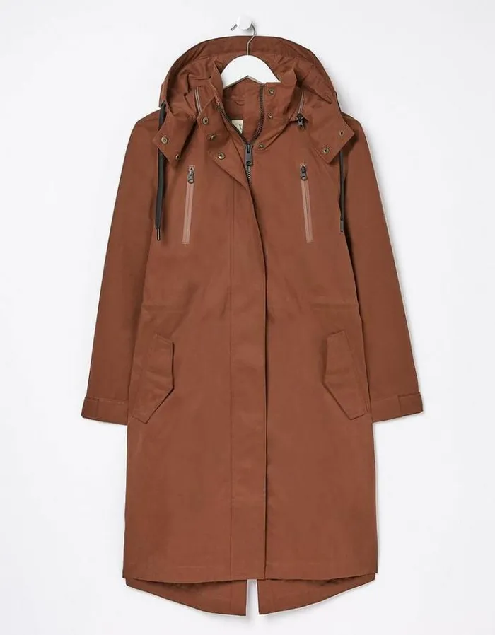Women FatFace Women039s Sale Juno Waterproof Long Coat Brown