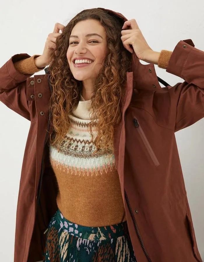 Women FatFace Women039s Sale Juno Waterproof Long Coat Brown