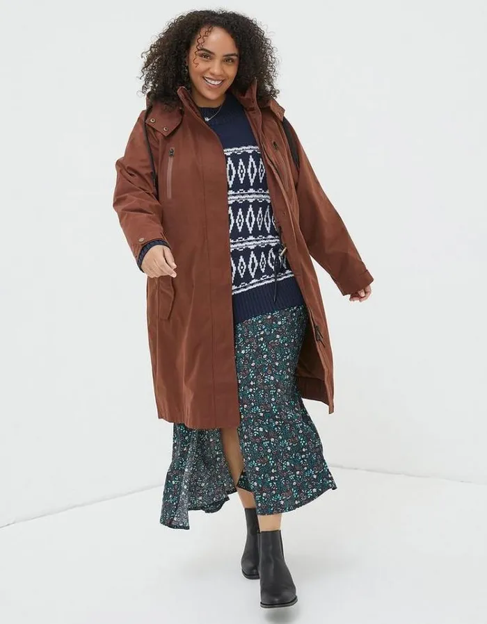 Women FatFace Women039s Sale Juno Waterproof Long Coat Brown
