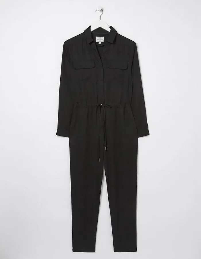 Women FatFace Women039s Sale Una Long Sleeve Utility Jumpsuit Black