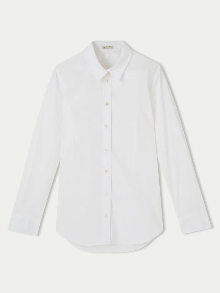 Women Fitted Cotton Shirt White Jigsaw Shirts and Tops