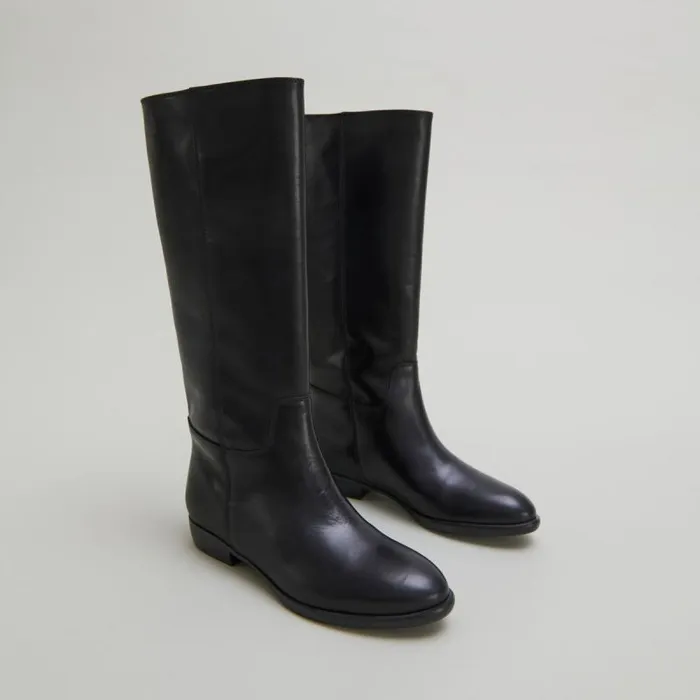 Women Flat Boots Black JONAK Boots Thighhigh Boots