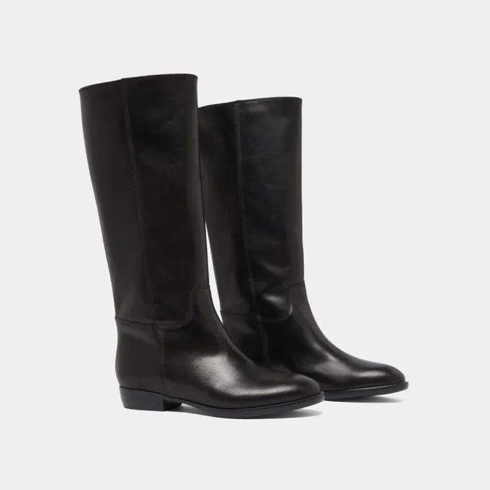 Women Flat Boots Black JONAK Boots Thighhigh Boots