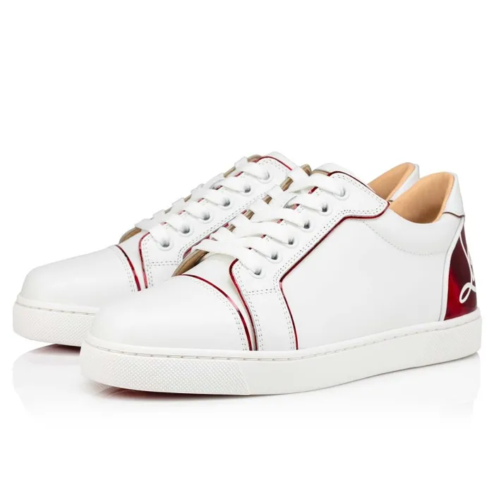Women Fun Vieira Sneakers 8211 Calf Leather Patent Calf Leather Psychic And Nappa Leather 8211 Bianco Christian Louboutin Sneakers