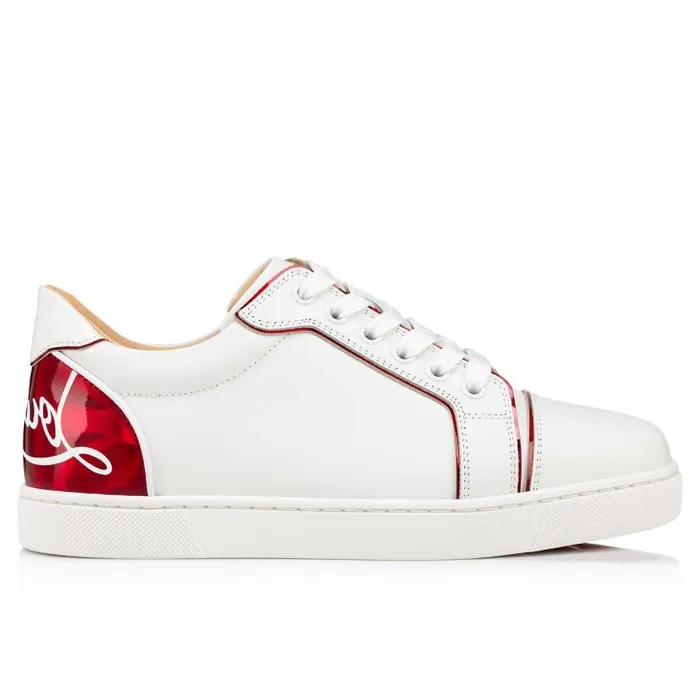 Women Fun Vieira Sneakers 8211 Calf Leather Patent Calf Leather Psychic And Nappa Leather 8211 Bianco Christian Louboutin Sneakers
