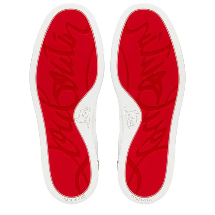 Women Fun Vieira Sneakers 8211 Calf Leather Patent Calf Leather Psychic And Nappa Leather 8211 Bianco Christian Louboutin Sneakers