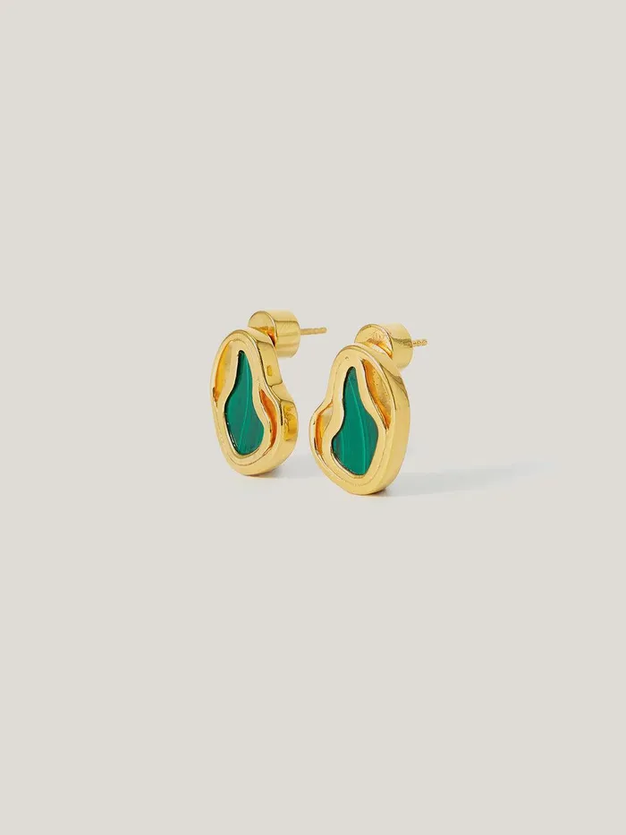 Women Gold Vermeil Earring Gold Jigsaw Jewellery