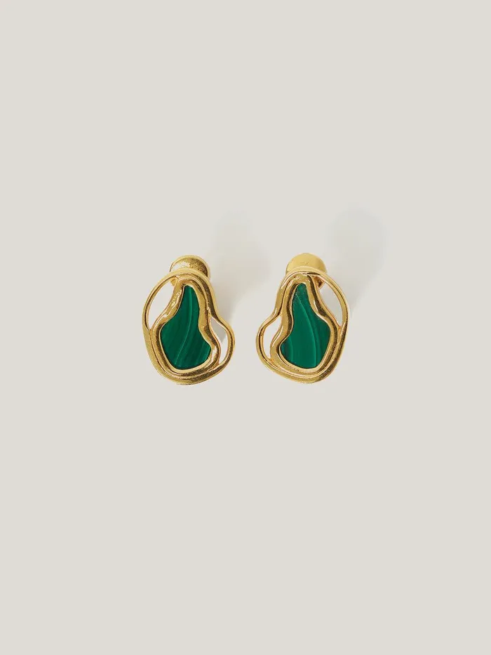 Women Gold Vermeil Earring Gold Jigsaw Jewellery