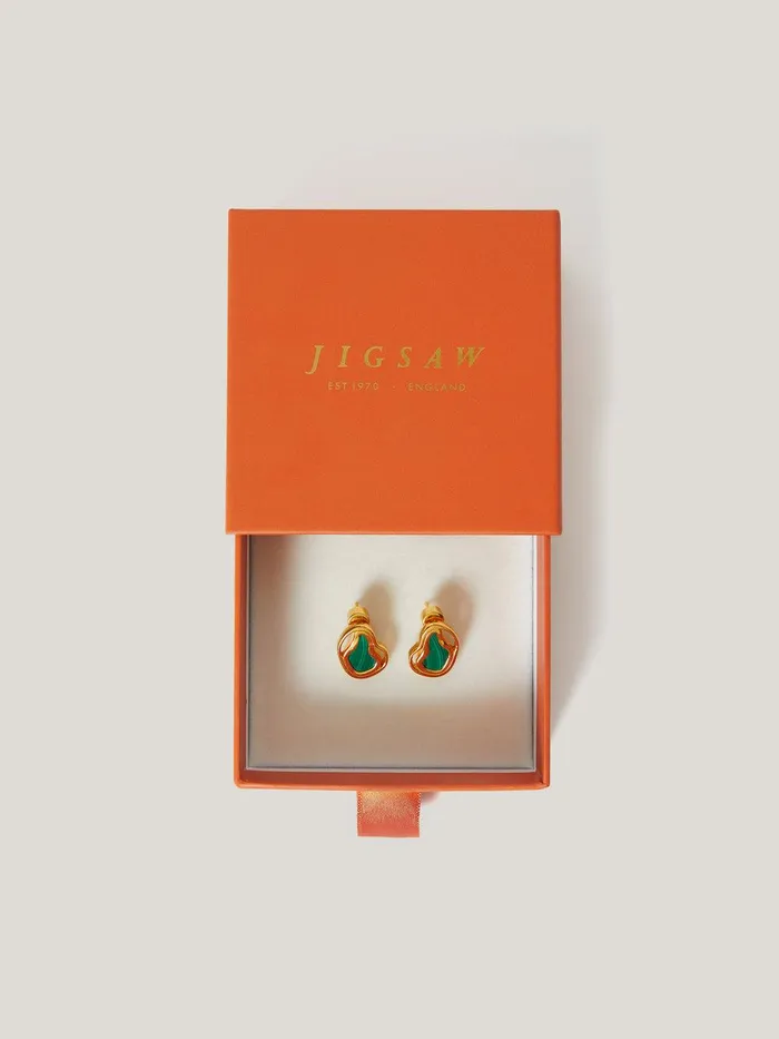 Women Gold Vermeil Earring Gold Jigsaw Jewellery