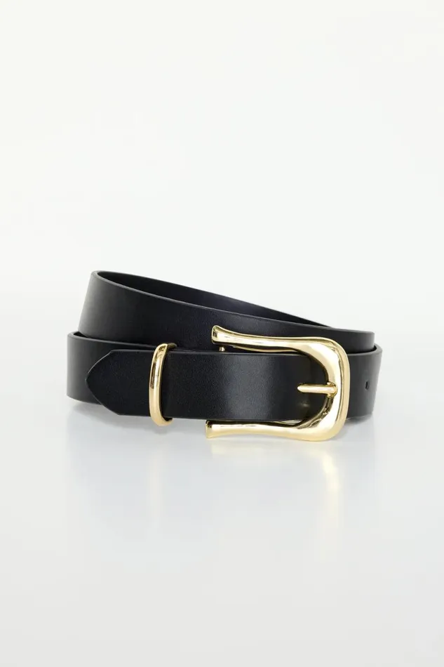 Women GOOD AMERICAN Belts CLASSIC SADDLE BUCKLEBELT Black001