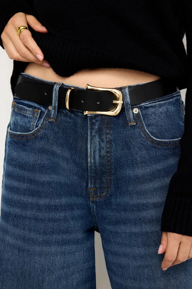 Women GOOD AMERICAN Belts CLASSIC SADDLE BUCKLEBELT Black001