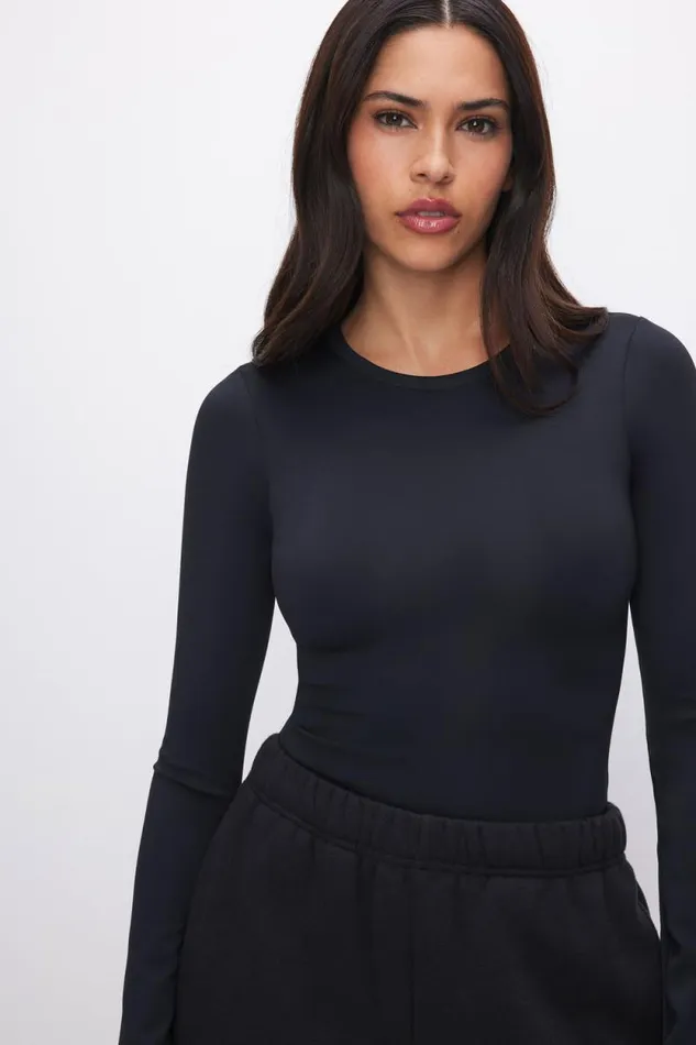 Women GOOD AMERICAN Bodysuits SCUBA CREWNECKBODYSUIT Black001