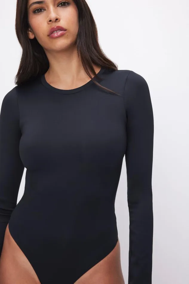Women GOOD AMERICAN Bodysuits SCUBA CREWNECKBODYSUIT Black001