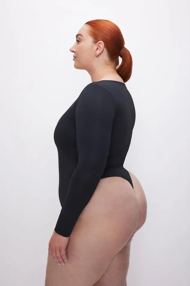 Women GOOD AMERICAN Bodysuits SCUBA SCOOP NECKBODYSUIT Black001