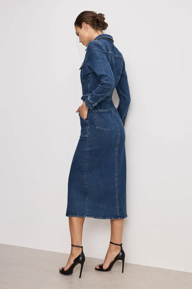Women GOOD AMERICAN Dresses FIT FOR SUCCESS LONG SLEEVE MIDIDRESS Indigo724 Women GOOD AMERICAN Dresses FIT FOR SUCCESS LONG SLEEVE MIDIDRESS Indigo724