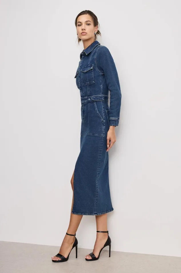 Women GOOD AMERICAN Dresses FIT FOR SUCCESS LONG SLEEVE MIDIDRESS Indigo724 Women GOOD AMERICAN Dresses FIT FOR SUCCESS LONG SLEEVE MIDIDRESS Indigo724
