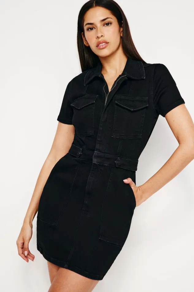 Women GOOD AMERICAN Dresses FIT FOR SUCCESS MINIDRESS Black099