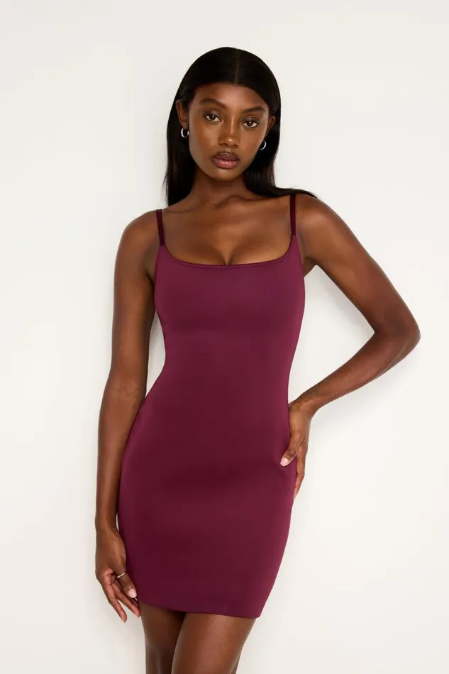 Women GOOD AMERICAN Dresses SCUBA SCOOP CAMIDRESS Oxblood002