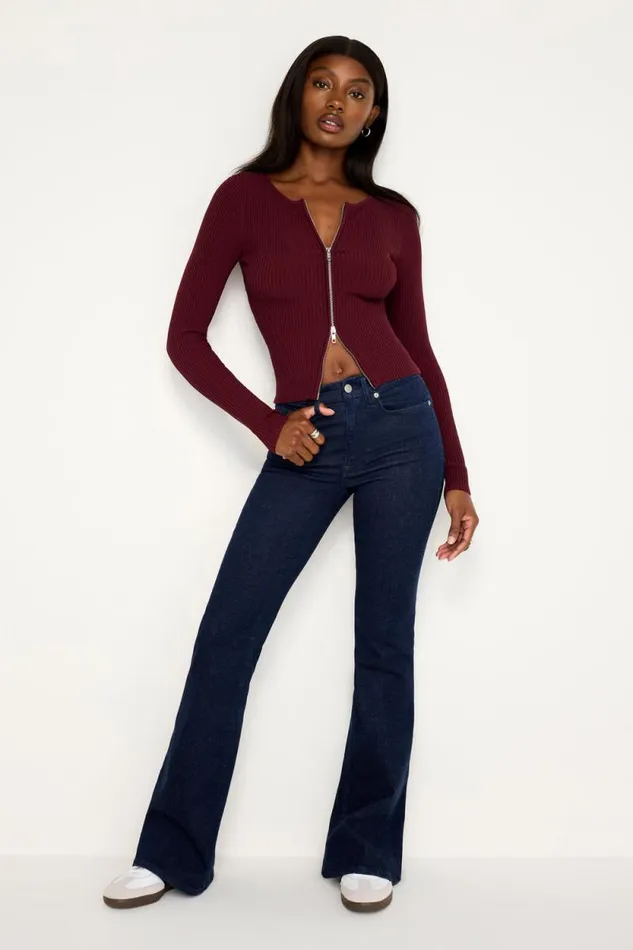 Women GOOD AMERICAN Jeans ALWAYS FITS GOOD LEGS FLAREJEANS Indigo690