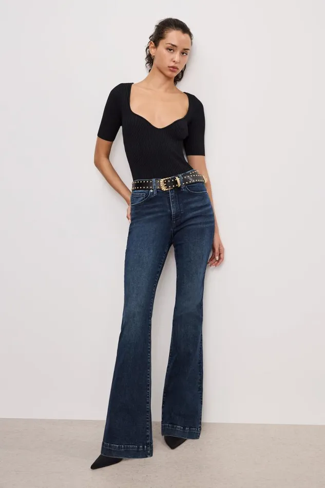 Women GOOD AMERICAN Jeans ALWAYS FITS GOOD LEGS FLAREJEANS Indigo744