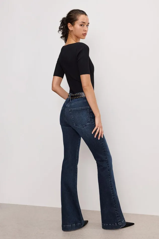 Women GOOD AMERICAN Jeans ALWAYS FITS GOOD LEGS FLAREJEANS Indigo744
