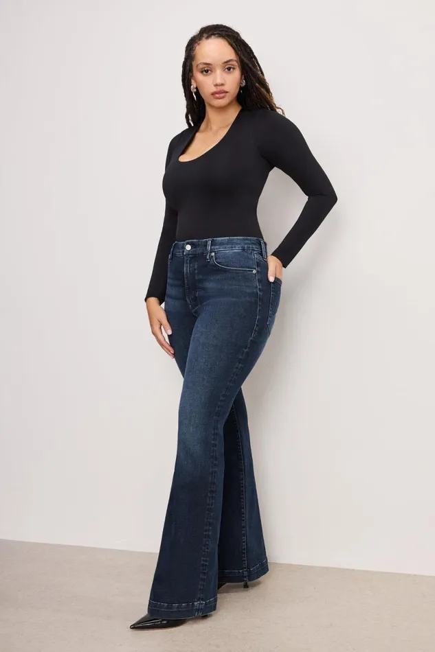 Women GOOD AMERICAN Jeans ALWAYS FITS GOOD LEGS FLAREJEANS Indigo744