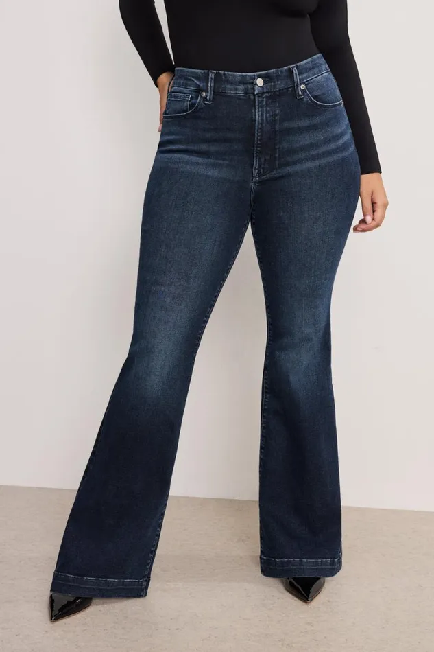 Women GOOD AMERICAN Jeans ALWAYS FITS GOOD LEGS FLAREJEANS Indigo744
