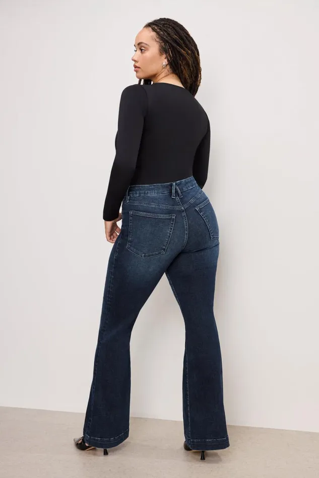 Women GOOD AMERICAN Jeans ALWAYS FITS GOOD LEGS FLAREJEANS Indigo744