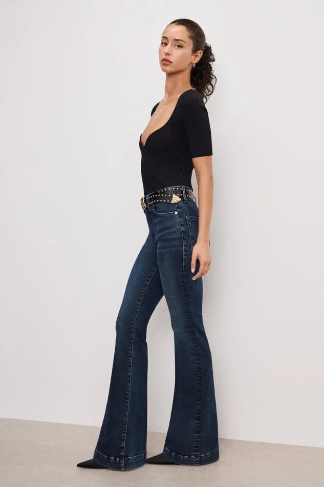 Women GOOD AMERICAN Jeans ALWAYS FITS GOOD LEGS FLAREJEANS Indigo744