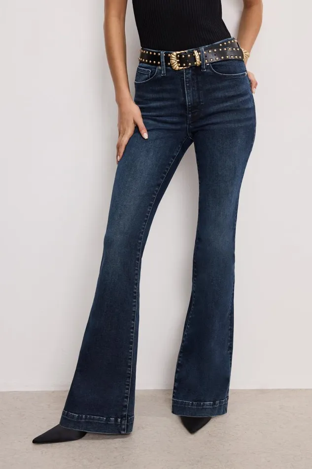 Women GOOD AMERICAN Jeans ALWAYS FITS GOOD LEGS FLAREJEANS Indigo744
