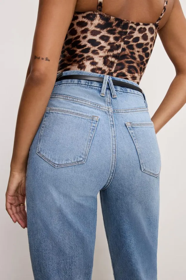 Women GOOD AMERICAN Jeans GOOD BOY STRAIGHT CROPPEDJEANS Indigo766