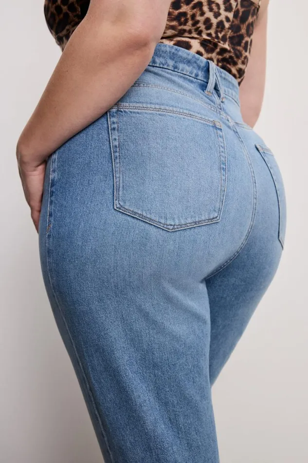 Women GOOD AMERICAN Jeans GOOD BOY STRAIGHT CROPPEDJEANS Indigo766