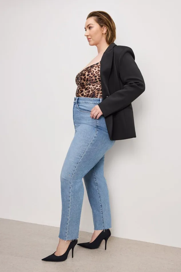 Women GOOD AMERICAN Jeans GOOD BOY STRAIGHT CROPPEDJEANS Indigo766