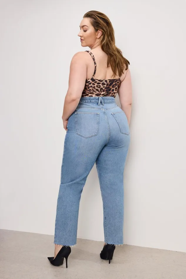 Women GOOD AMERICAN Jeans GOOD BOY STRAIGHT CROPPEDJEANS Indigo766