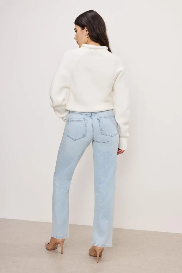 Women GOOD AMERICAN Jeans GOOD BOY STRAIGHT PETITEJEANS Indigo753