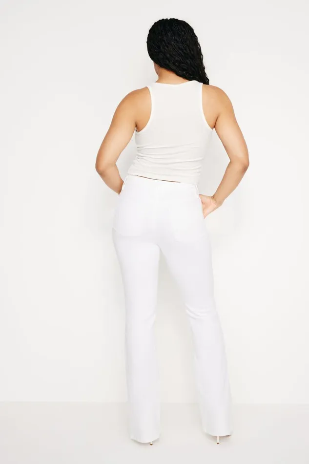 Women GOOD AMERICAN Jeans GOOD CLASSIC BOOTCUT LIGHT COMPRESSIONJEANS White001