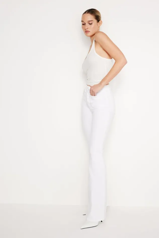 Women GOOD AMERICAN Jeans GOOD CLASSIC BOOTCUT LIGHT COMPRESSIONJEANS White001