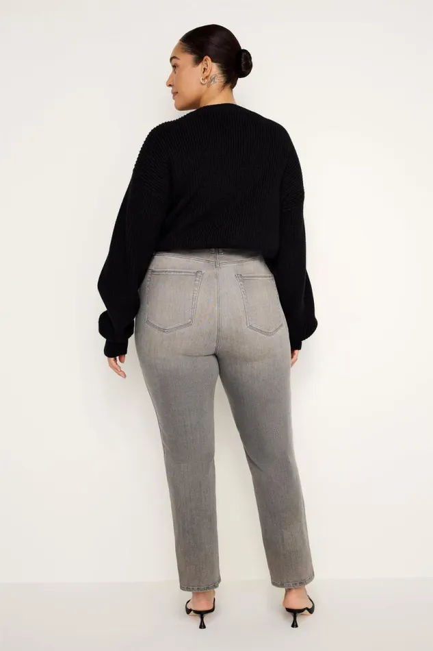 Women GOOD AMERICAN Jeans GOOD CURVE STRAIGHT LIGHT COMPRESSIONJEANS Black336