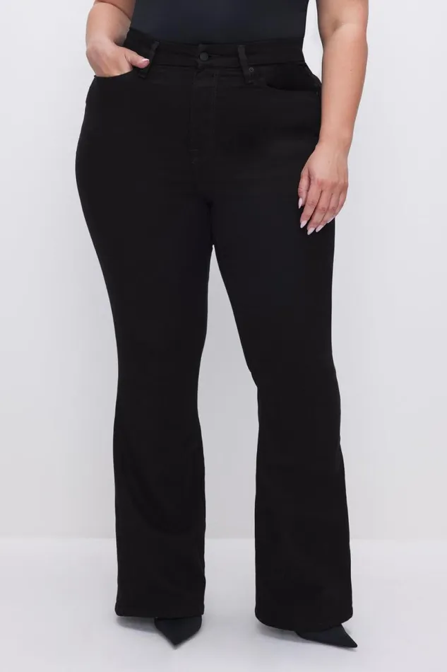Women GOOD AMERICAN Jeans GOOD LEGS FLARE NEVER FADE JEANSLONG Black001