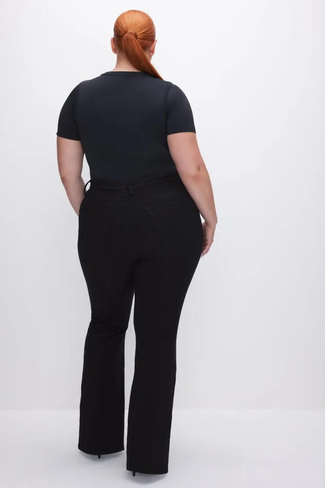 Women GOOD AMERICAN Jeans GOOD LEGS FLARE NEVER FADE JEANSLONG Black001