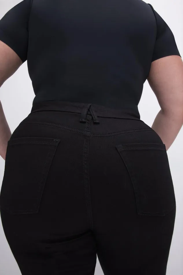 Women GOOD AMERICAN Jeans GOOD LEGS FLARE NEVER FADE JEANSLONG Black001