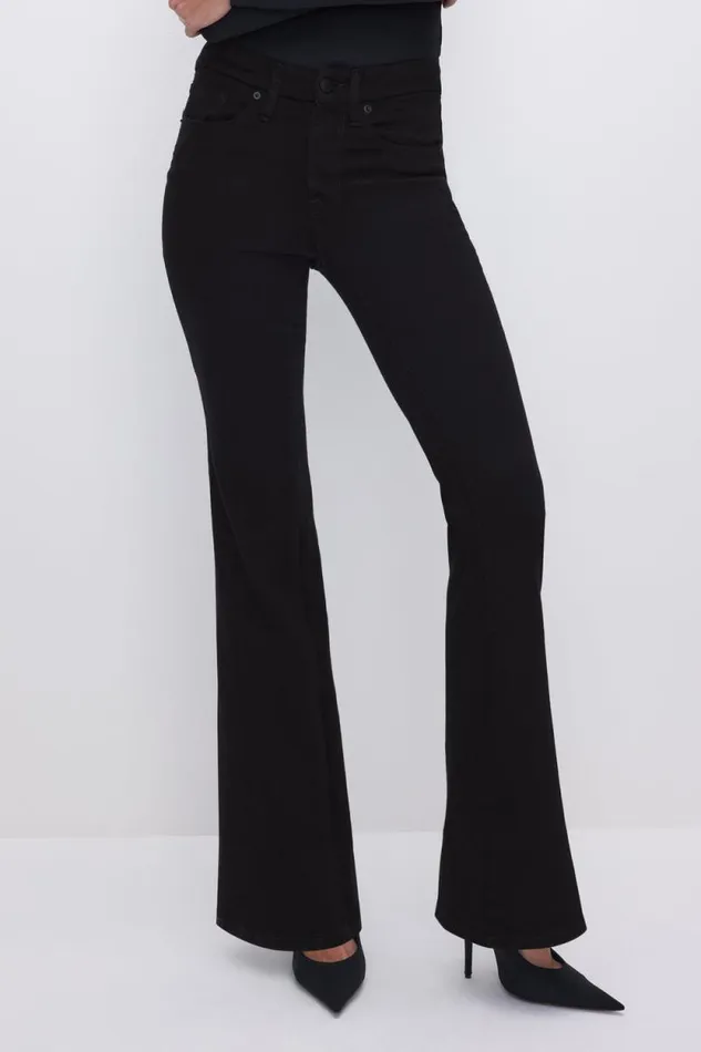 Women GOOD AMERICAN Jeans GOOD LEGS FLARE NEVER FADE JEANSLONG Black001