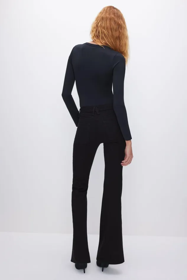 Women GOOD AMERICAN Jeans GOOD LEGS FLARE NEVER FADE JEANSLONG Black001