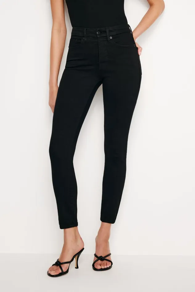 Women GOOD AMERICAN Jeans GOOD LEGS SKINNY CROPPEDJEANS Black001