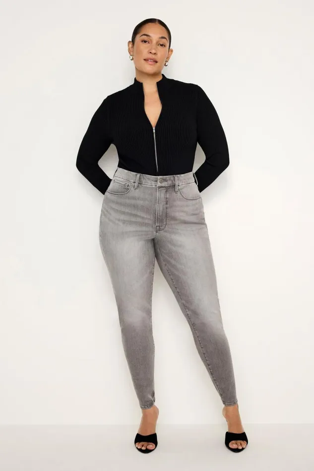 Women GOOD AMERICAN Jeans GOOD LEGS SKINNY LIGHT COMPRESSIONJEANS Black336