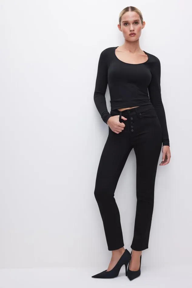 Women GOOD AMERICAN Jeans GOOD LEGSSTRAIGHT Black001