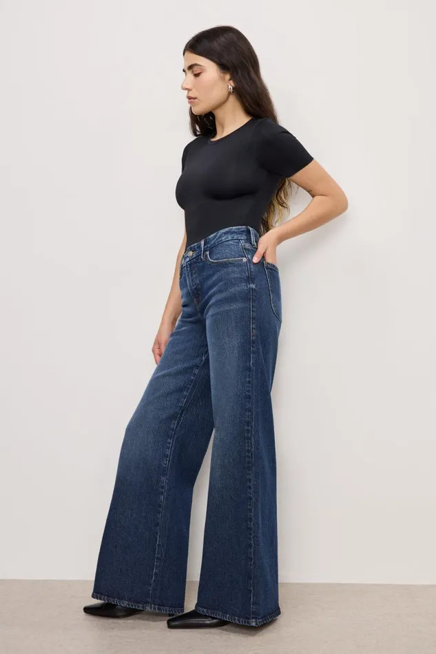 Women GOOD AMERICAN Jeans GOOD PETITE PALAZZOJEANS Indigo764
