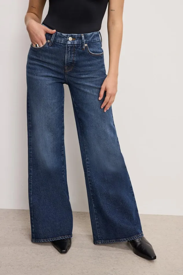 Women GOOD AMERICAN Jeans GOOD PETITE PALAZZOJEANS Indigo764