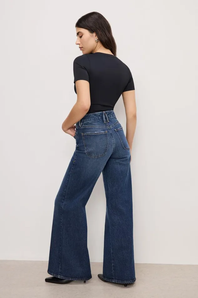 Women GOOD AMERICAN Jeans GOOD PETITE PALAZZOJEANS Indigo764