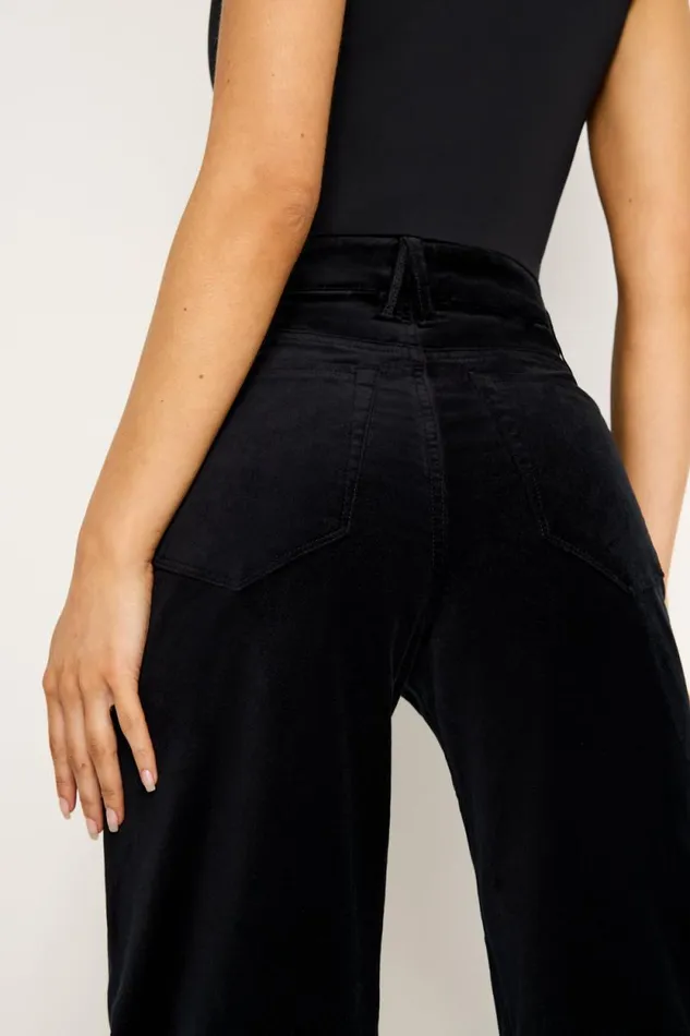 Women GOOD AMERICAN Jeans VELVET GOOD SKATETROUSERS Black001